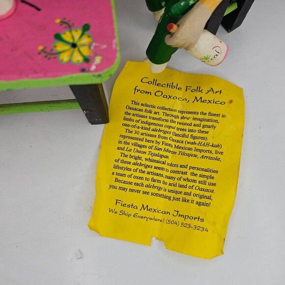 Oaxacan Folk Art Anthropomorphic Goat Man Table Mezcal Bottles Inocencio Vasquez - Picture 2 of 16